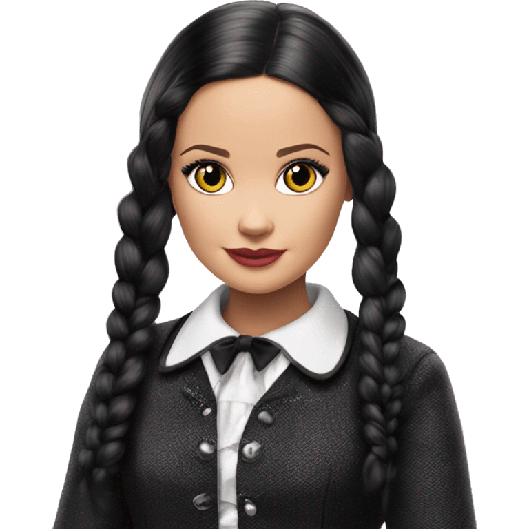 Kitty Corner Francie Barbie. Jenna Ortega Wednesday Addams emoji