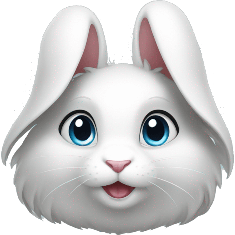 White rabbit blue eyes long haïr emoji