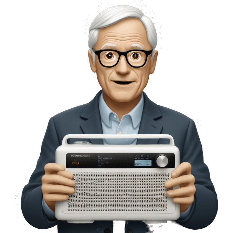 dieter rams holding a  braun radio emoji