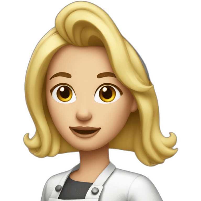 dirty blonde girl cook emoji