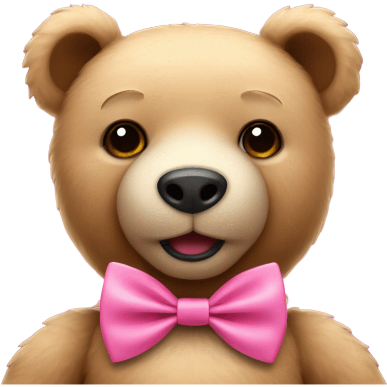 Teddy bear with pink bow tie emoji