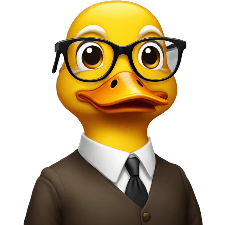 Duck wearing glasses emoji