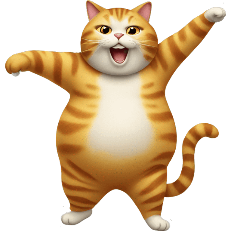 Fat cat dancing emoji