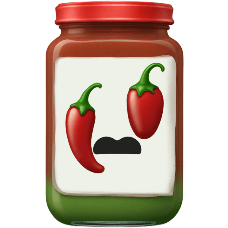 Green red chili square sauce jar emoji