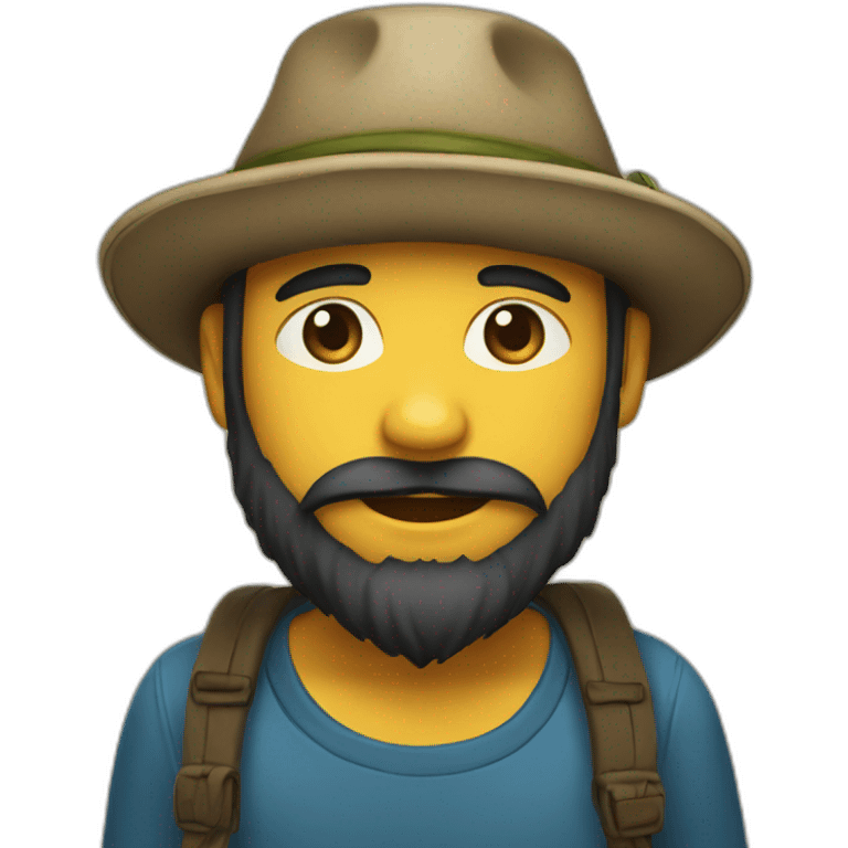 bearded boy wearing a papakha hat emoji