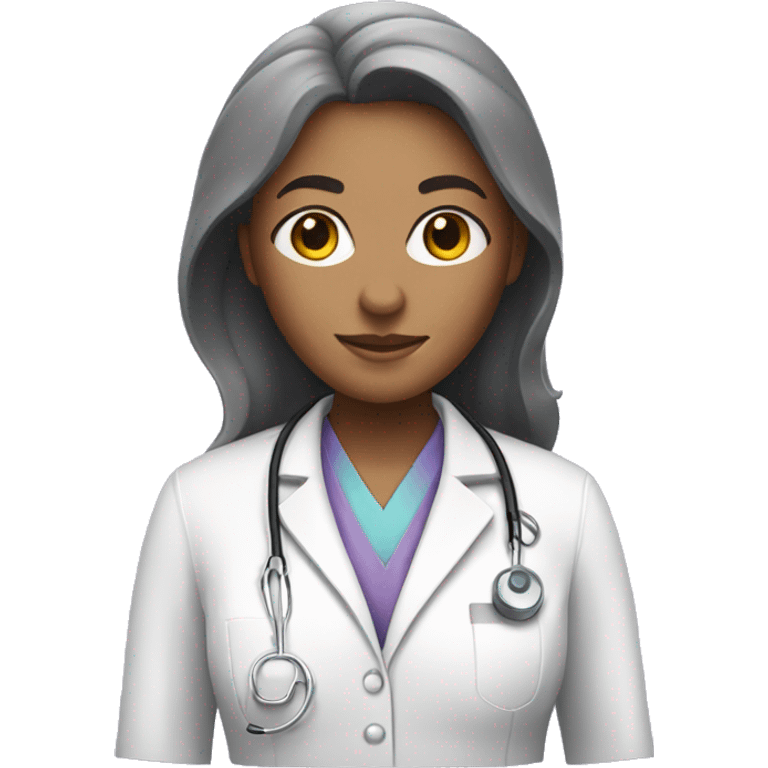 Female doctor with a light purple scrub emoji