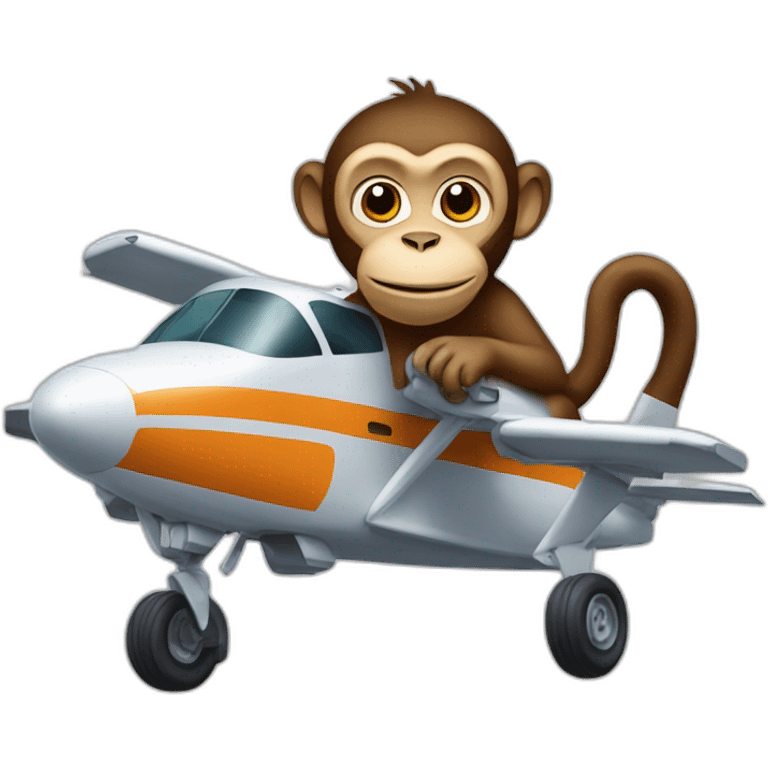 monkey do a maintenance to an aircraft emoji