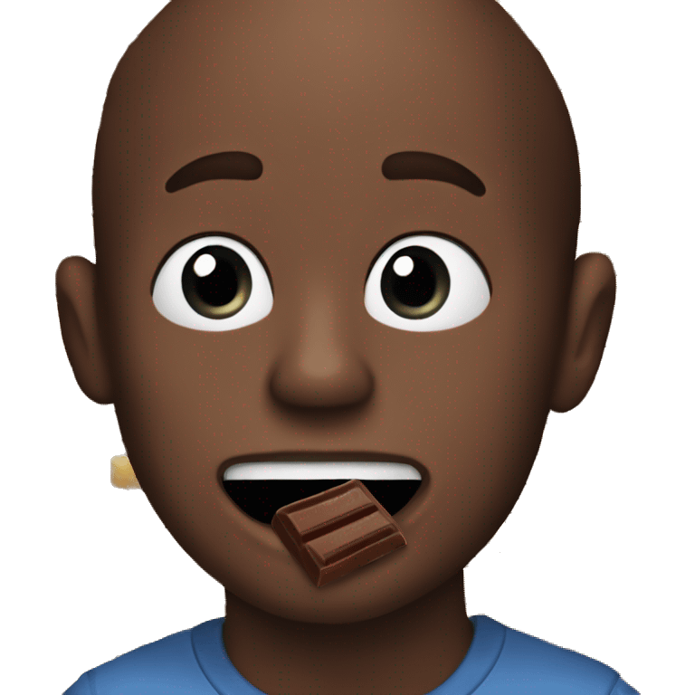 Man eating chocolate bar emoji