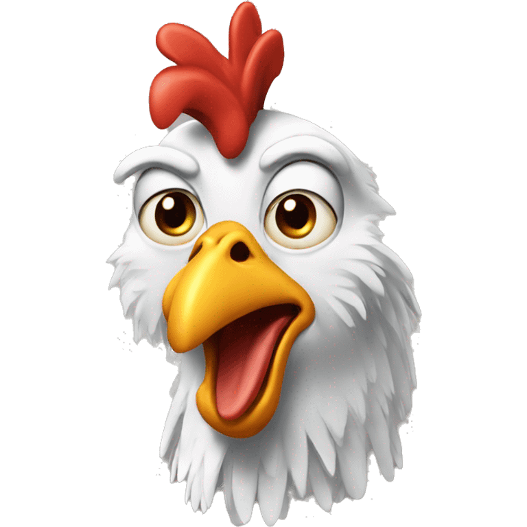 Crazy chicken emoji