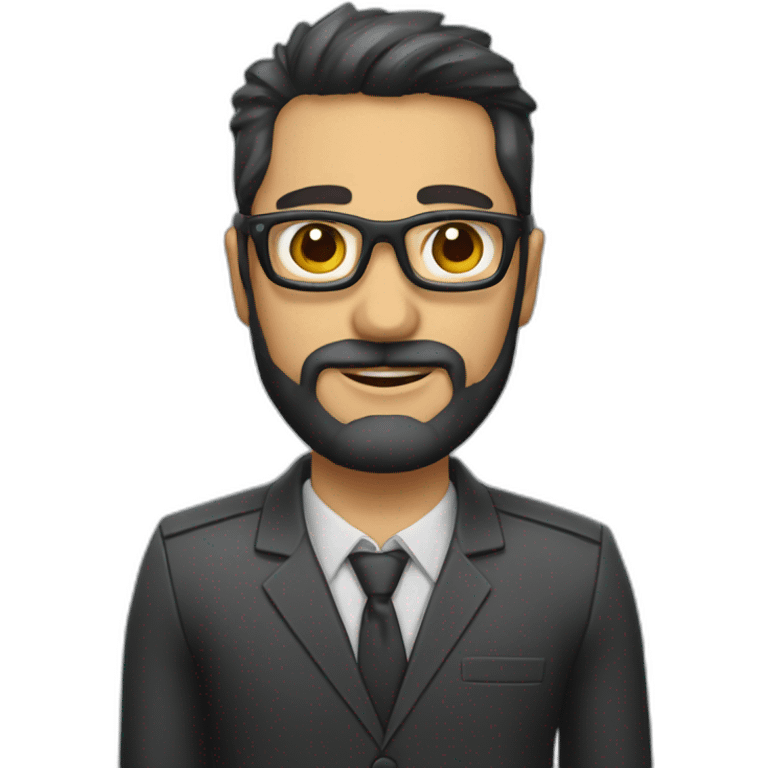 Recepcionistas moreno con barba y gafas emoji