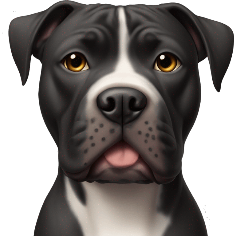 Pitbull black mix with cane corso with little white on chest.  emoji