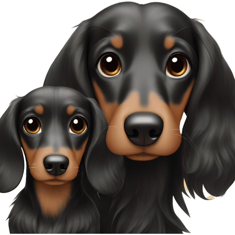 fawn and black long haired dachshund emoji