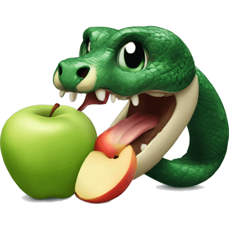 snake eating apple  emoji