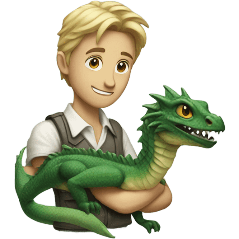 Guy holding a Draco emoji