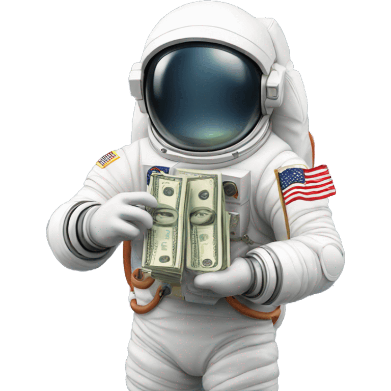 Astronaut holding a few dollars emoji