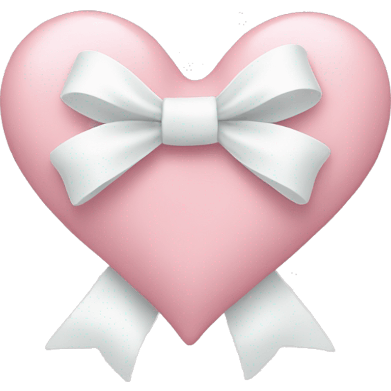 Pastel pink heart with white bow emoji