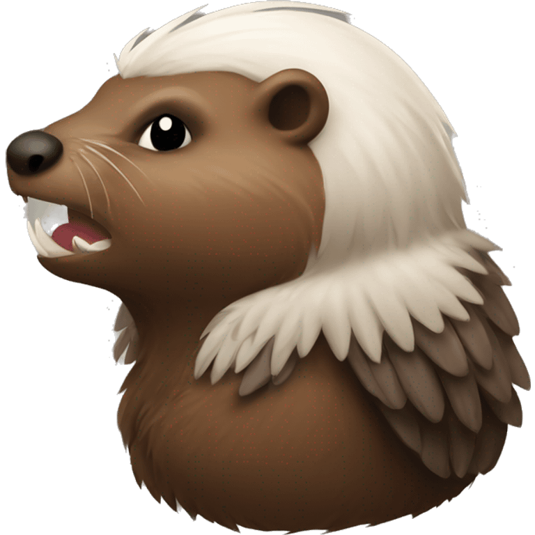 Evil winged beaver side profile emoji