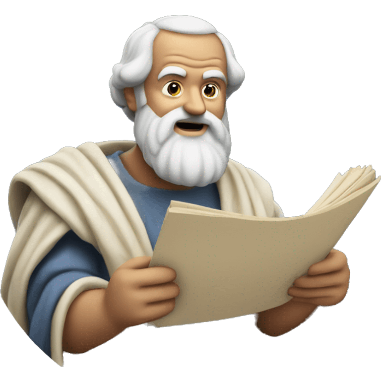 Aristotle holds a scroll in his hand emoji