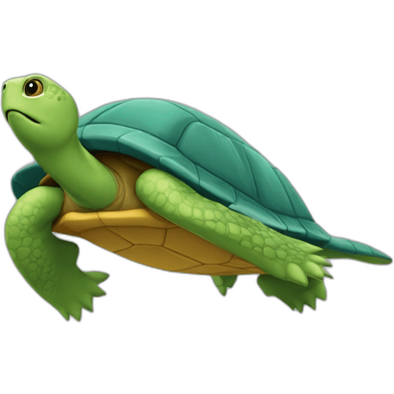 Tortue qui danse sur un avion emoji