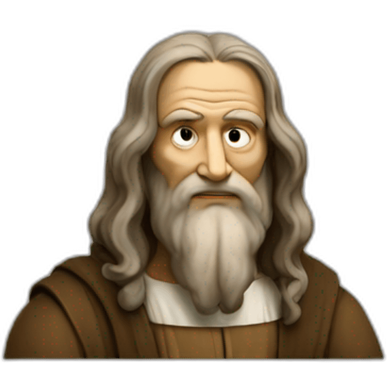 leonardo da vinci thinking emoji