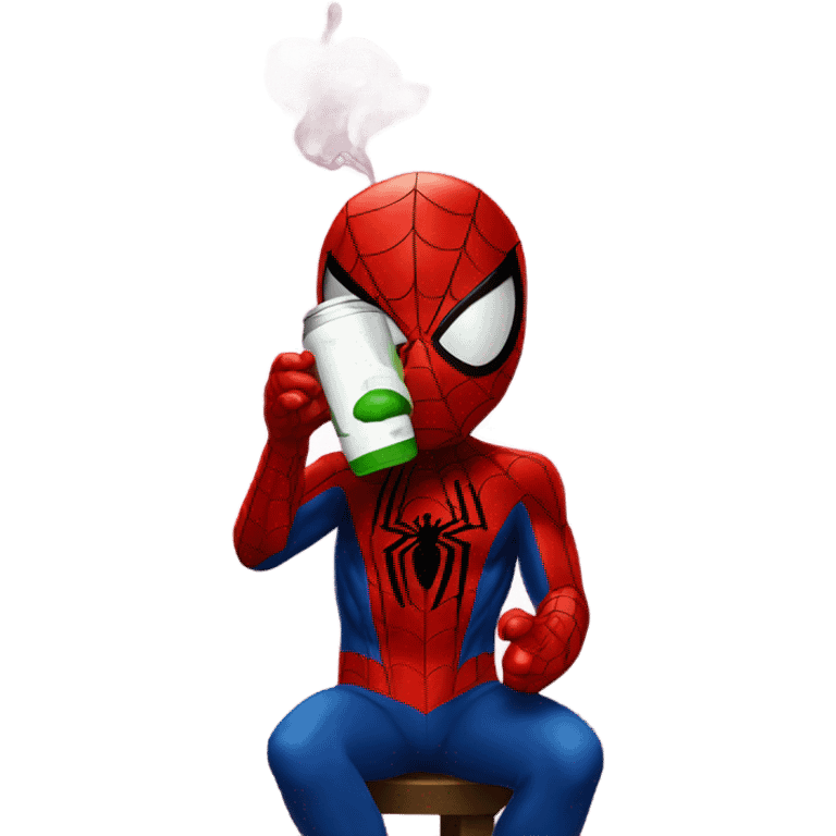 Spiderman drinking a 40 emoji