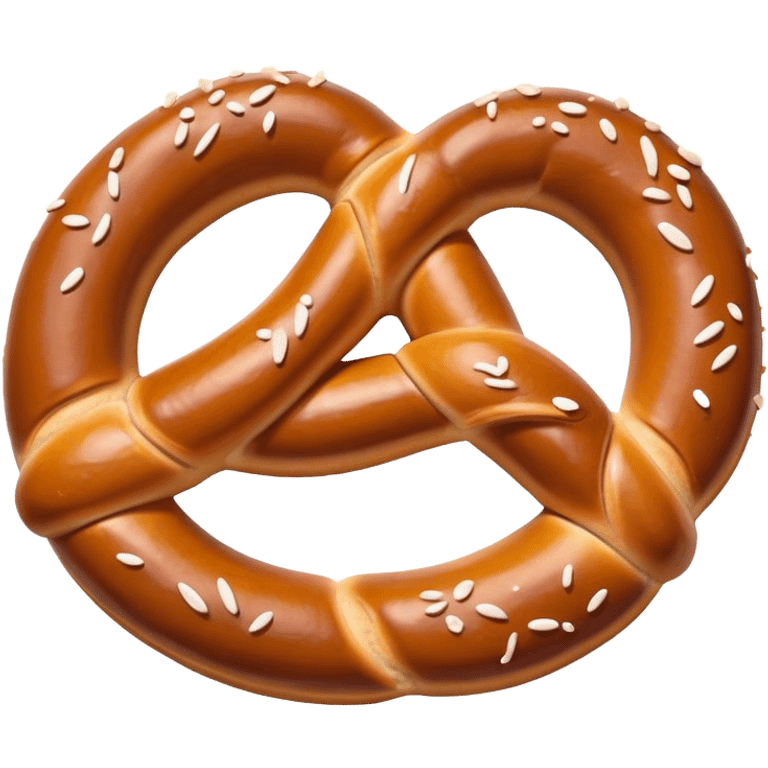 Pretzel Cinematic Realistic Pretzel Snack Emoji, depicted as a single, perfectly twisted pretzel with a glossy, salted crust, rendered with lifelike textures and warm, inviting lighting. emoji