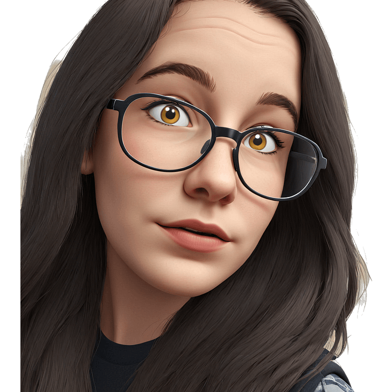 girl with glasses portrait emoji