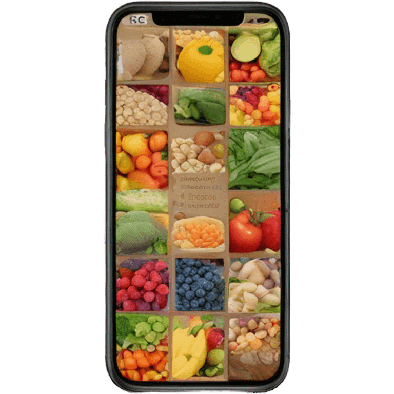 smartphone screen showing healthy eating emoji