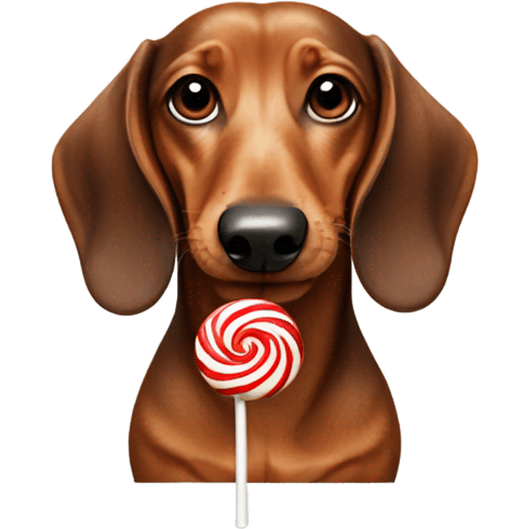 Dachshund with a lollipop  emoji