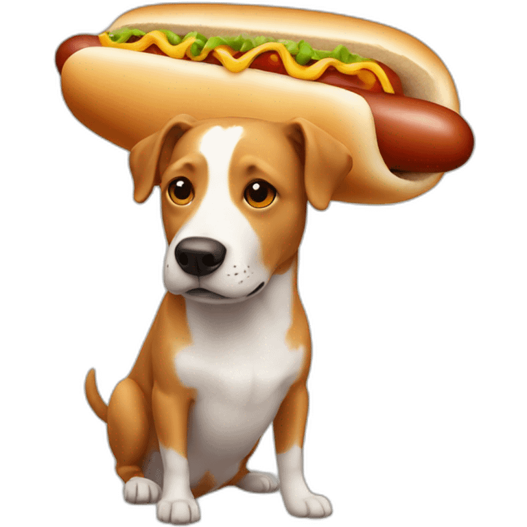 Dog in a hot dog emoji