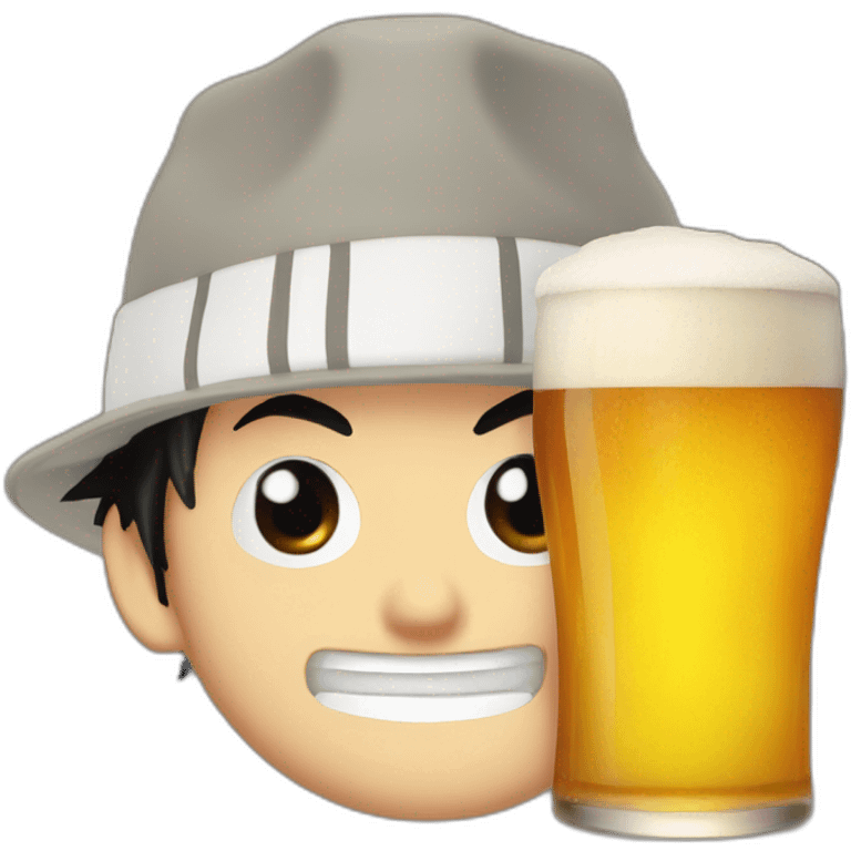 Luffy drink beer emoji