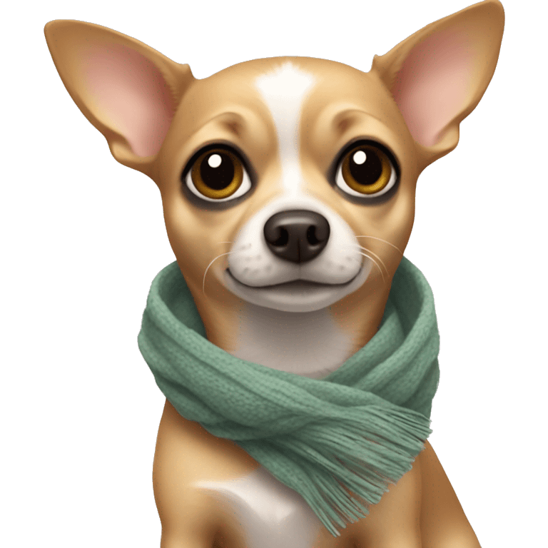 Chihuahua wearing scarf emoji