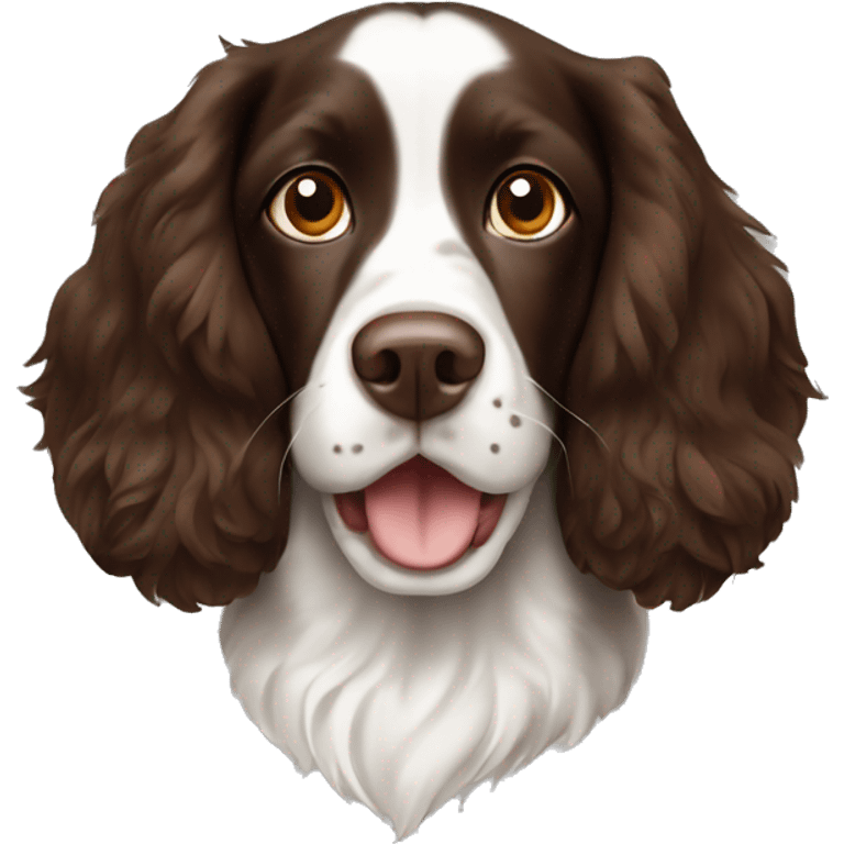 Brown & white springer spaniel emoji