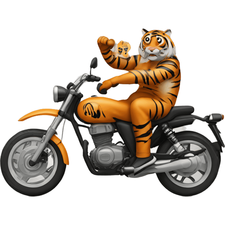 moto with tiger  emoji