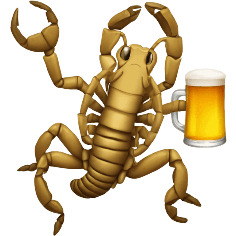 Scorpion holding beer emoji