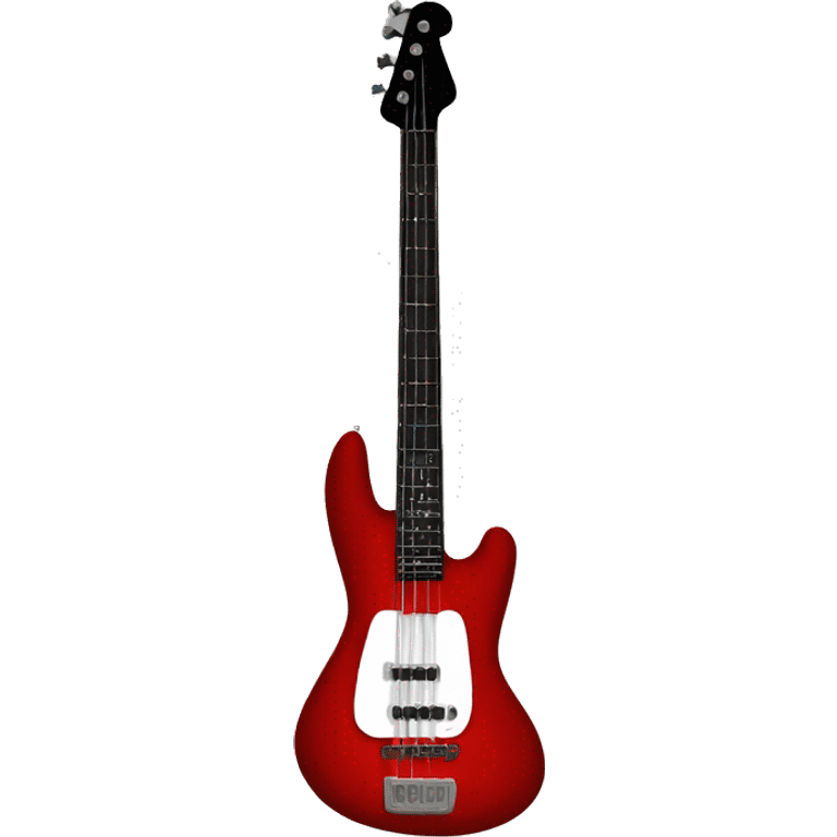 A red bass guitar with a black star in the middle  emoji