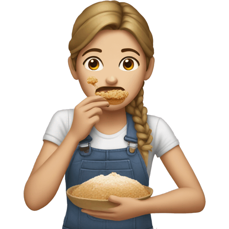 Girl eating Crumbl emoji