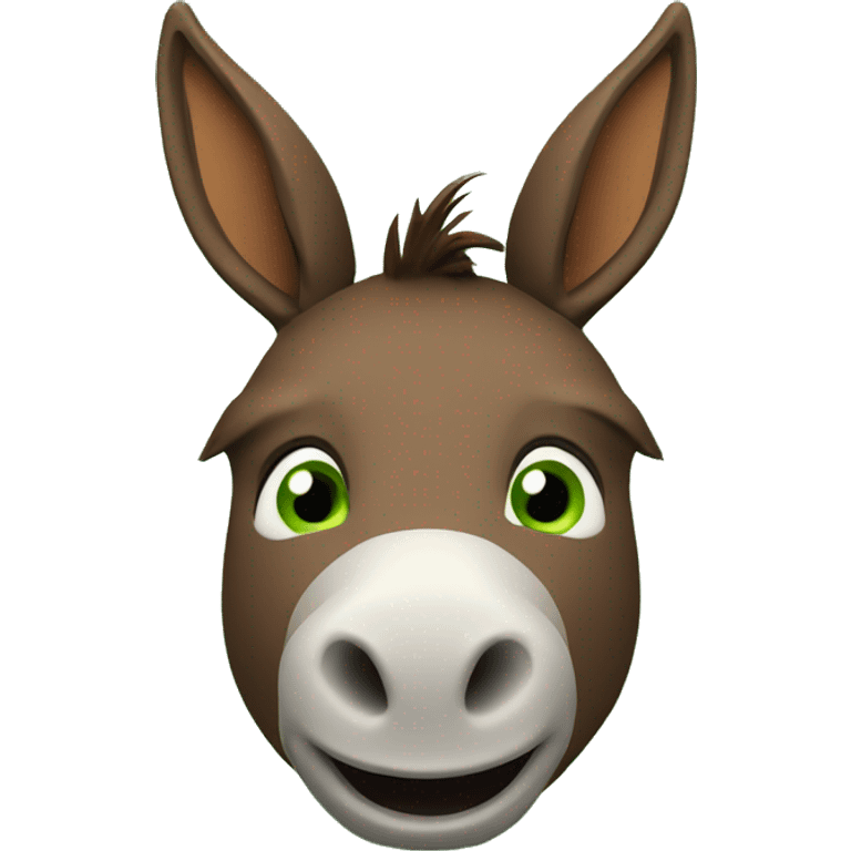 innocent brown donkey face and green background 3d emoji