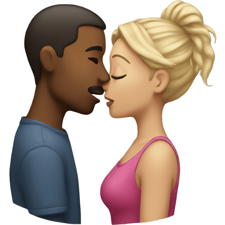 male kissing female emoji