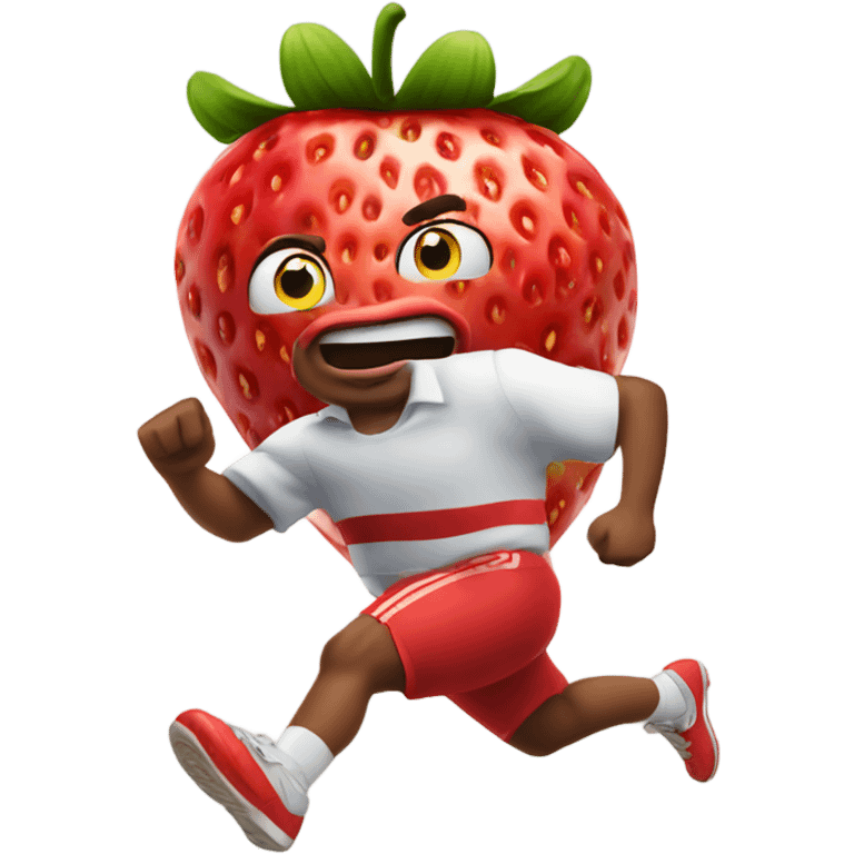 strawberry sprinting fast emoji