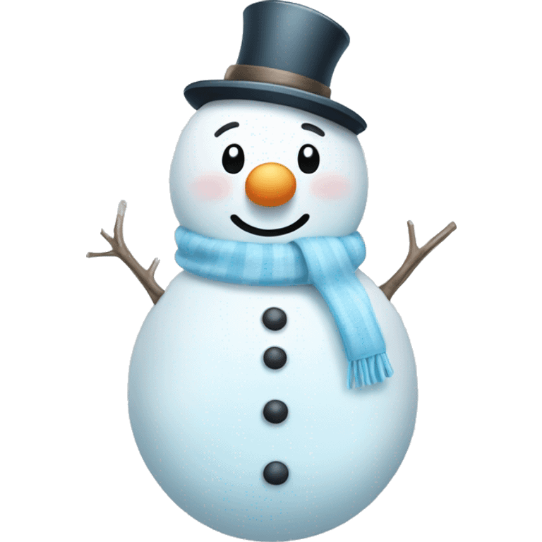 Very Cute white and light blue snowman emoji