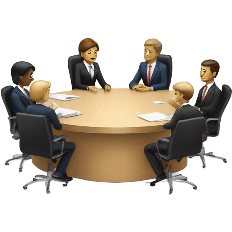 business people sitting at a round table  emoji