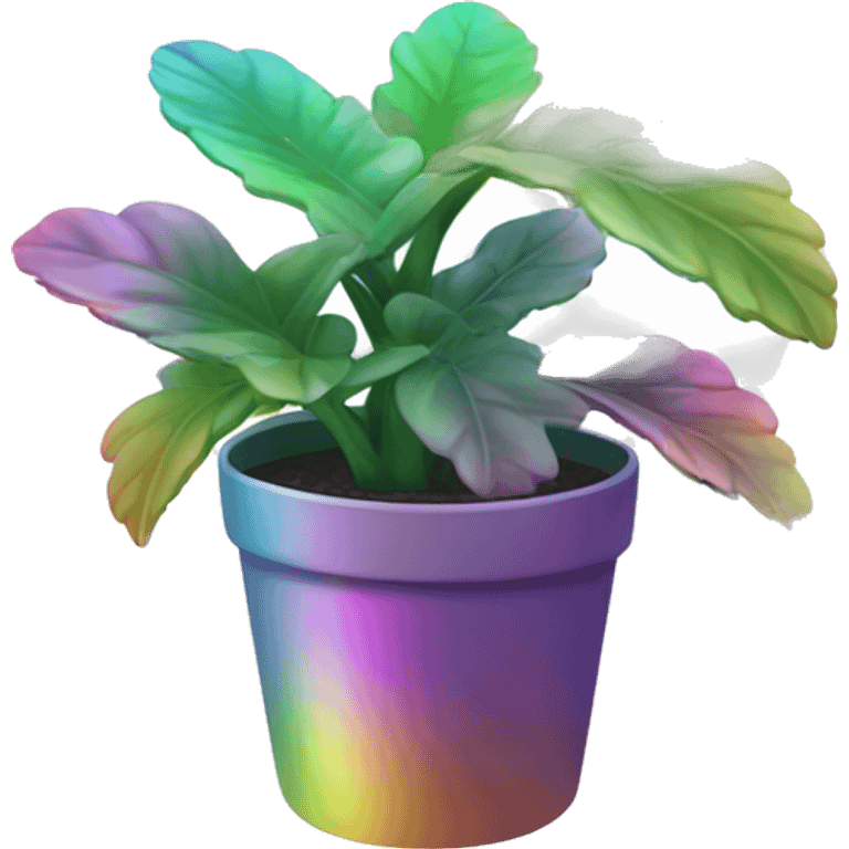 Plant in iridescent pot emoji