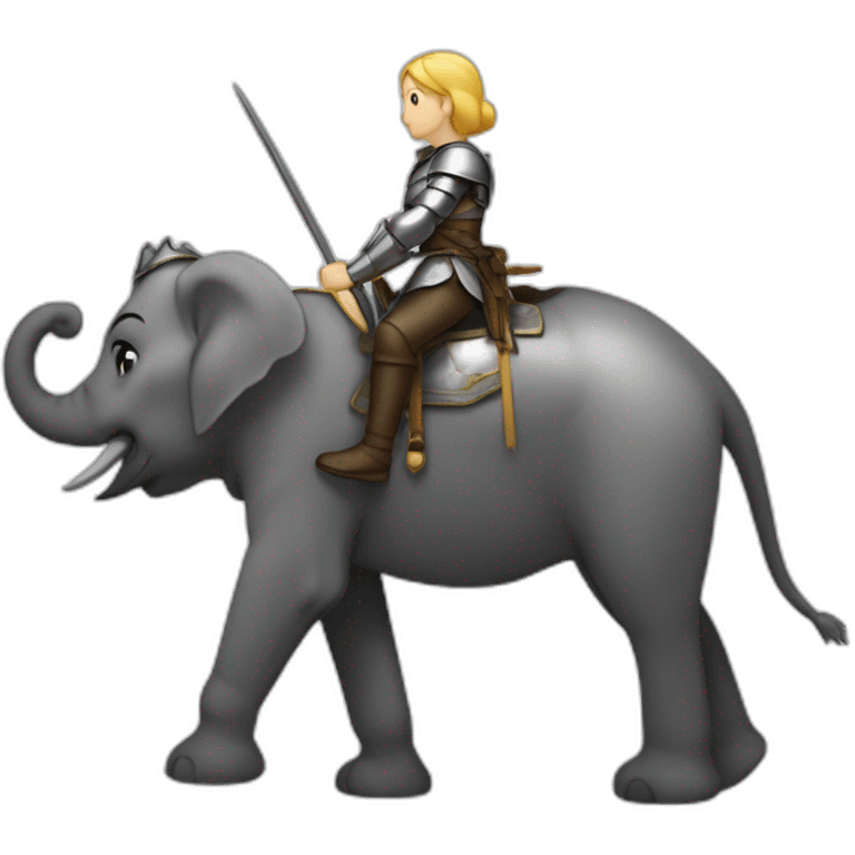 Jeanne d’arc sur un éléphant emoji