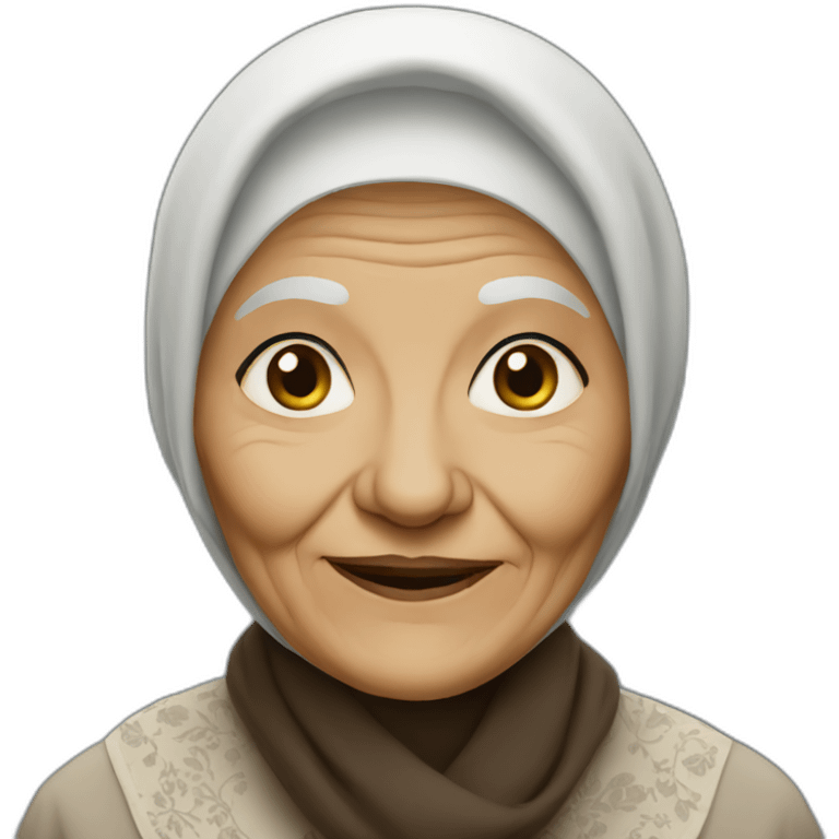 very old woman hijab emoji