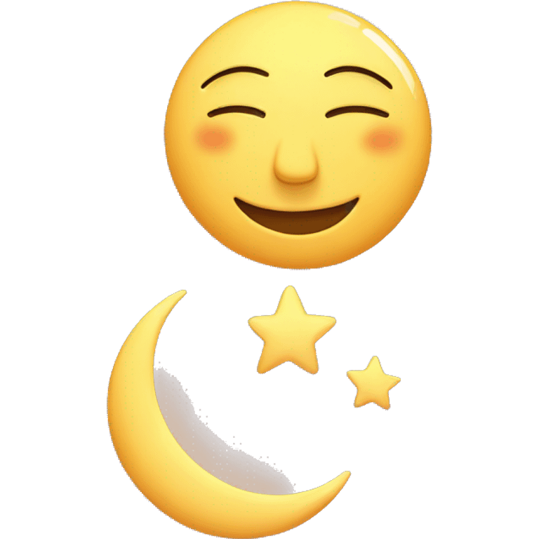 Moon and sun in love emoji