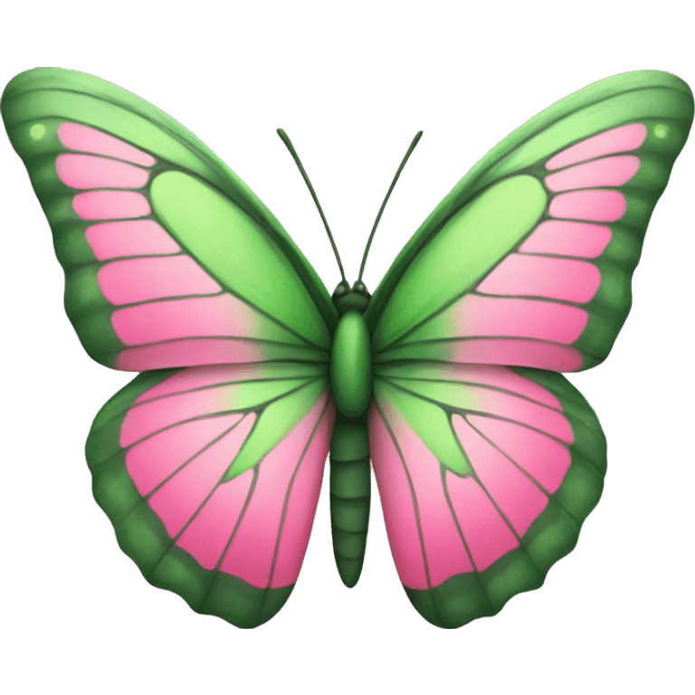 Green pink butterfly emoji