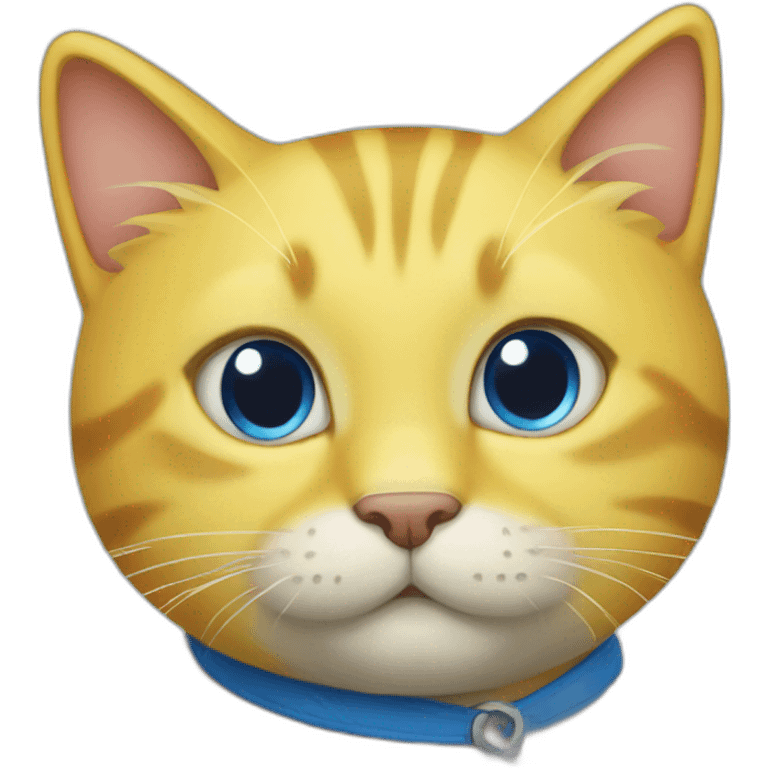 yellow cat with blue tail emoji