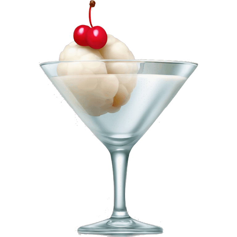 lychee martini with only 1 lychee on the drink emoji