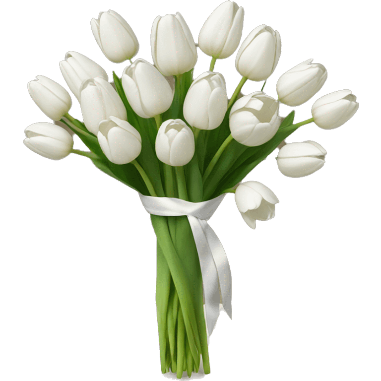 white tulip bouquet  emoji